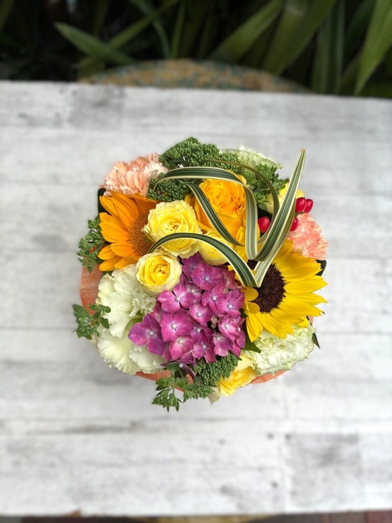 お誕生日　フラワーアレンジ　宇美町