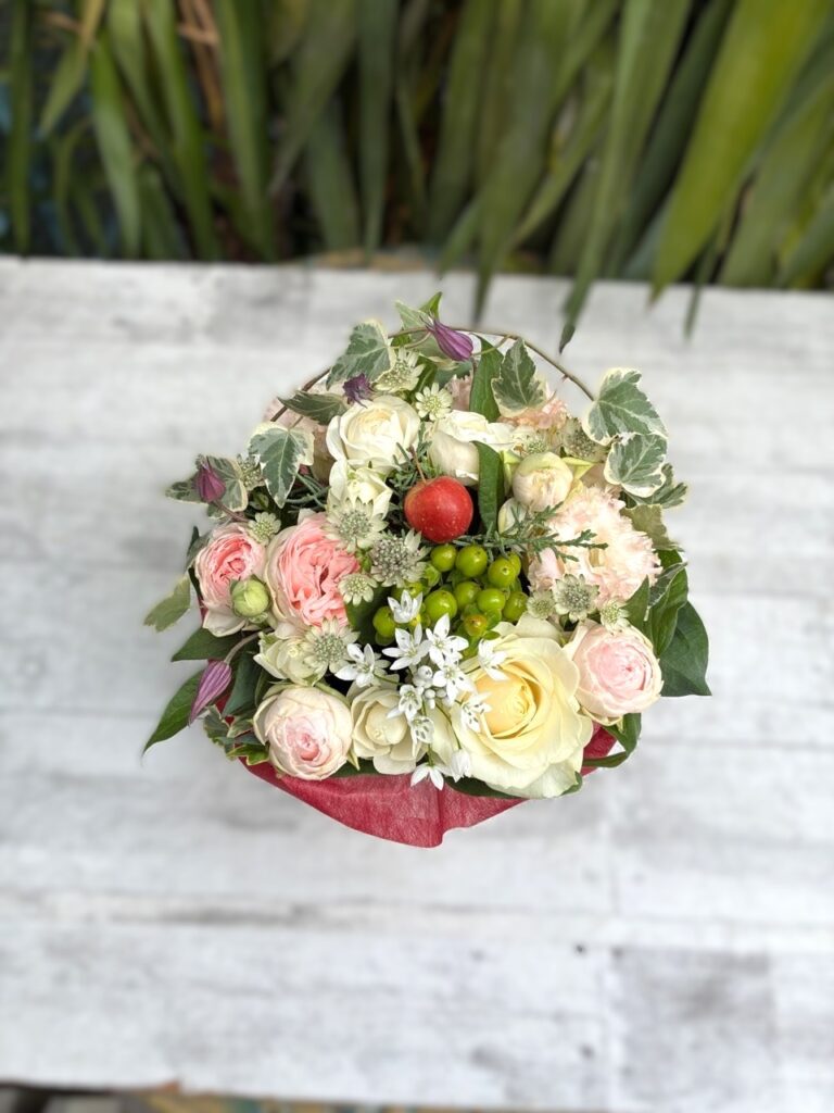 お礼　フラワーアレンジ　古賀市