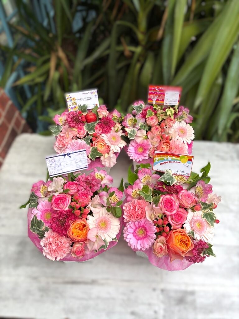 お誕生日　フラワーアレンジ　佐賀県