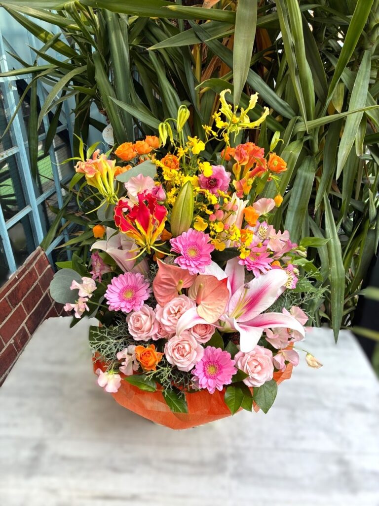 開所祝　フラワーアレンジ　大牟田市