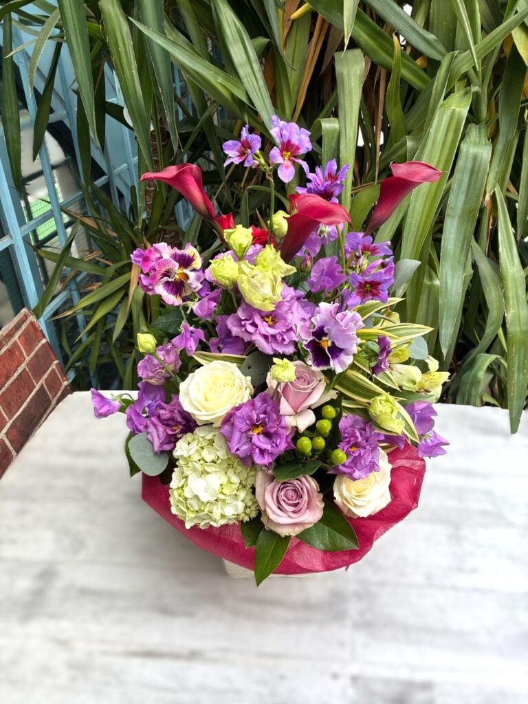 喜寿祝　フラワーアレンジ　香椎駅前